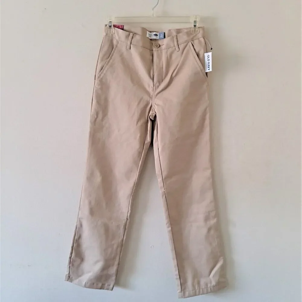 Old Navy Kids Uniform Plain Front Khaki Pant - Size 12 (NWT)